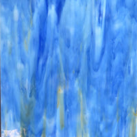 Glass Plate Sky Blue Amber Marbled