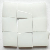 Pormenor de Tiffany Glacier Branco com nove pastilhas de vidro