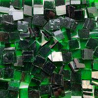 Pastilhas de vidro Tiffany Glacier soltas de 15 mm, cor Esmeralda