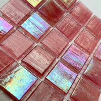 Verre Mosaique - glass mosaic -Glasmosaik-glasmozaïek-Glasmozaiek met Goud Dooradert 20mm Roze - mosaicshop