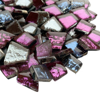 Verre Mosaique - glass mosaic -Glasmosaik-glasmozaïek-Glastegel met Spiegel Rozemix - mosaicshop