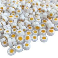 Verre Mosaique - glass mosaic -Glasmosaik-glasmozaïek-Millefiori Witte Margriet 11/12 doorzichtig - mosaicshop