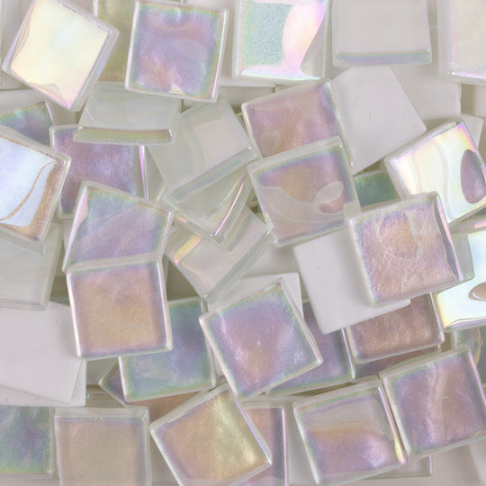 Crystal Wavy Iridescent 20mm White