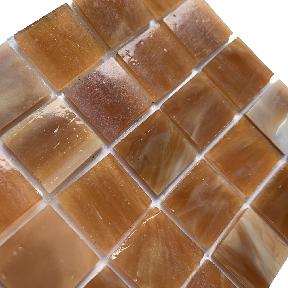 Pastilha de Vidro Tiffany Glacier 20mm Caramelo-escocês