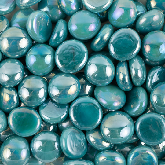 Billes de Verre 16-20mm  Cyan Opale