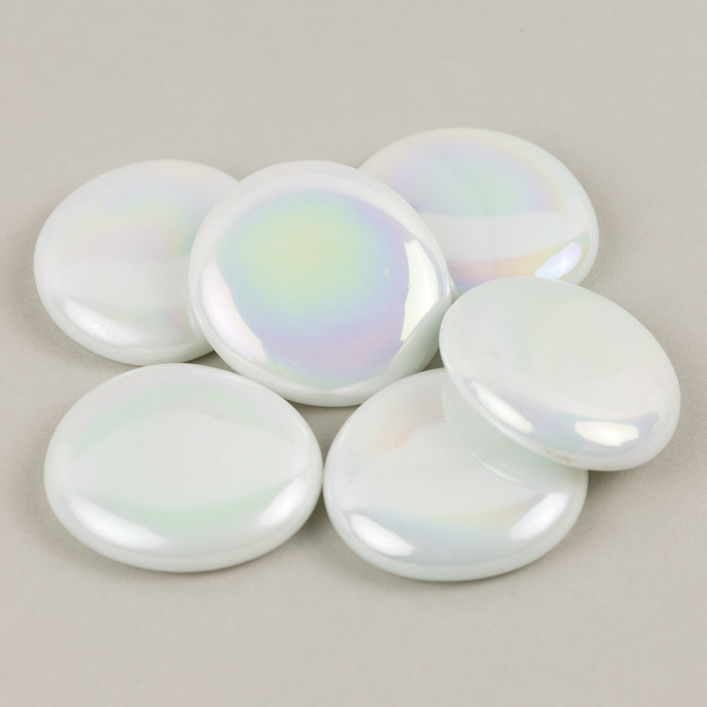 Billes de Verre XL 30-36mm Blanc Irisée