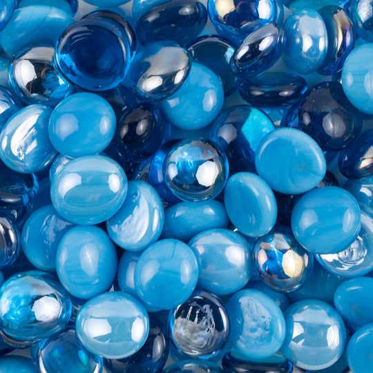 Billes de Verre  16-20 mm Turquoise Mix