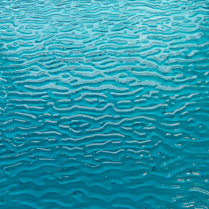 Plaque de Verre Turquoise Ondulé