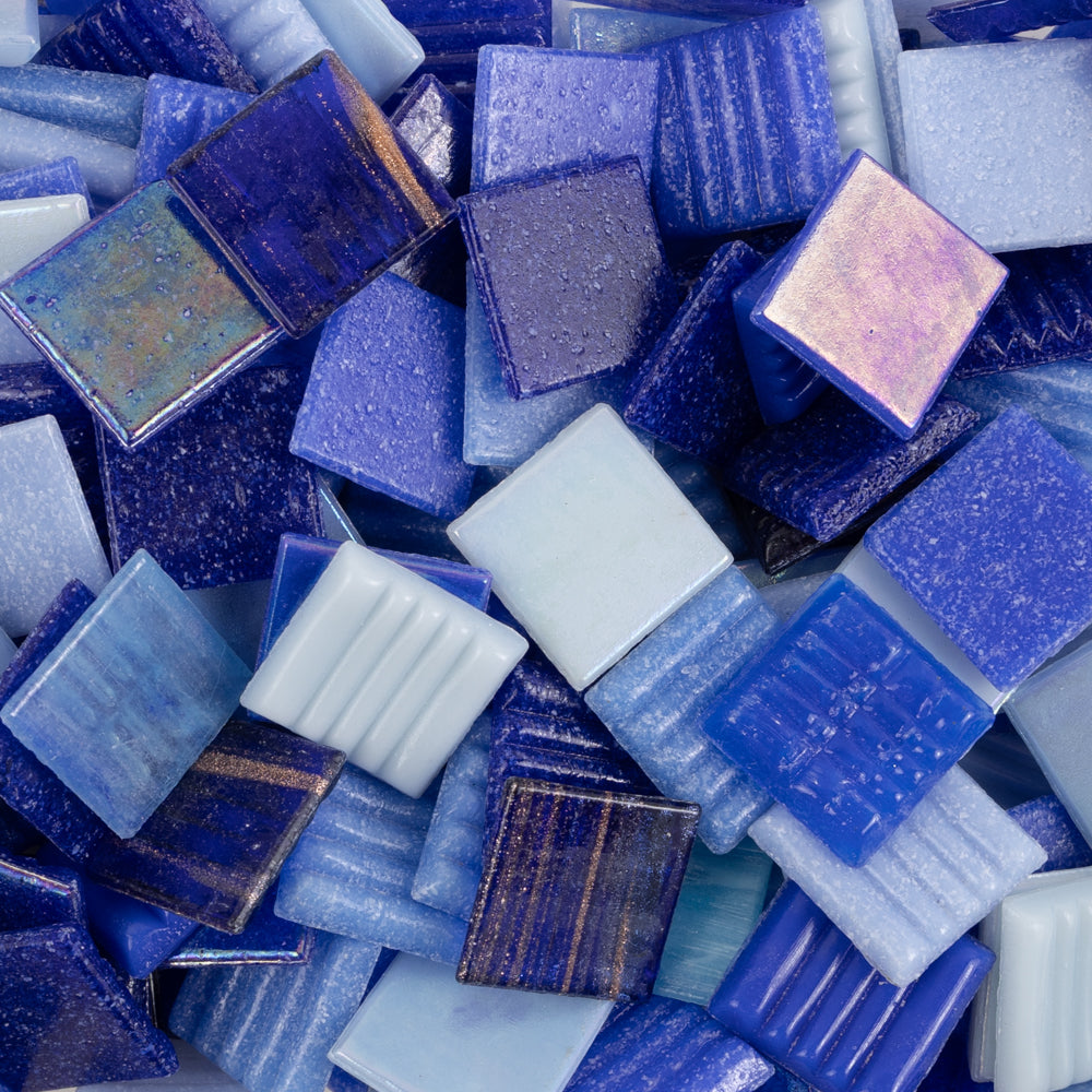 Pastilha de Vidro Sortido Azul 20mm