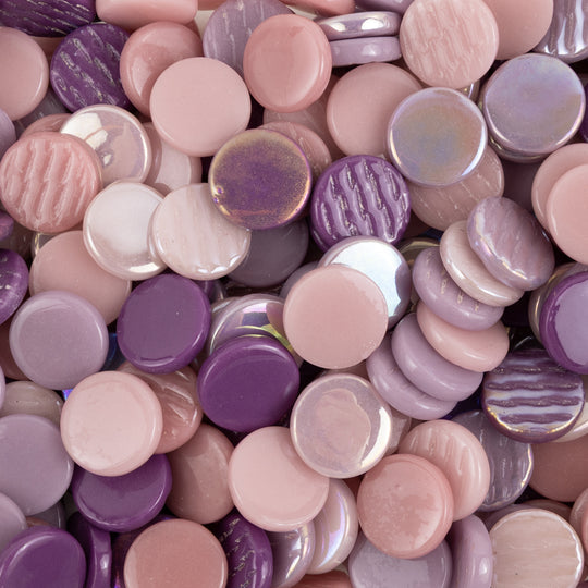Pastilha de Vidro Redonda 18mm Sortido Roxo
