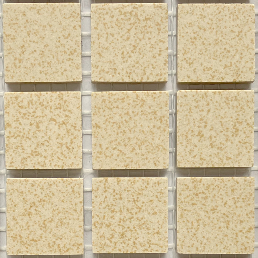 Winckelmans Jaune 202 Mouchetés – carreaux de mosaïque mats de 20x20 mm sur filet