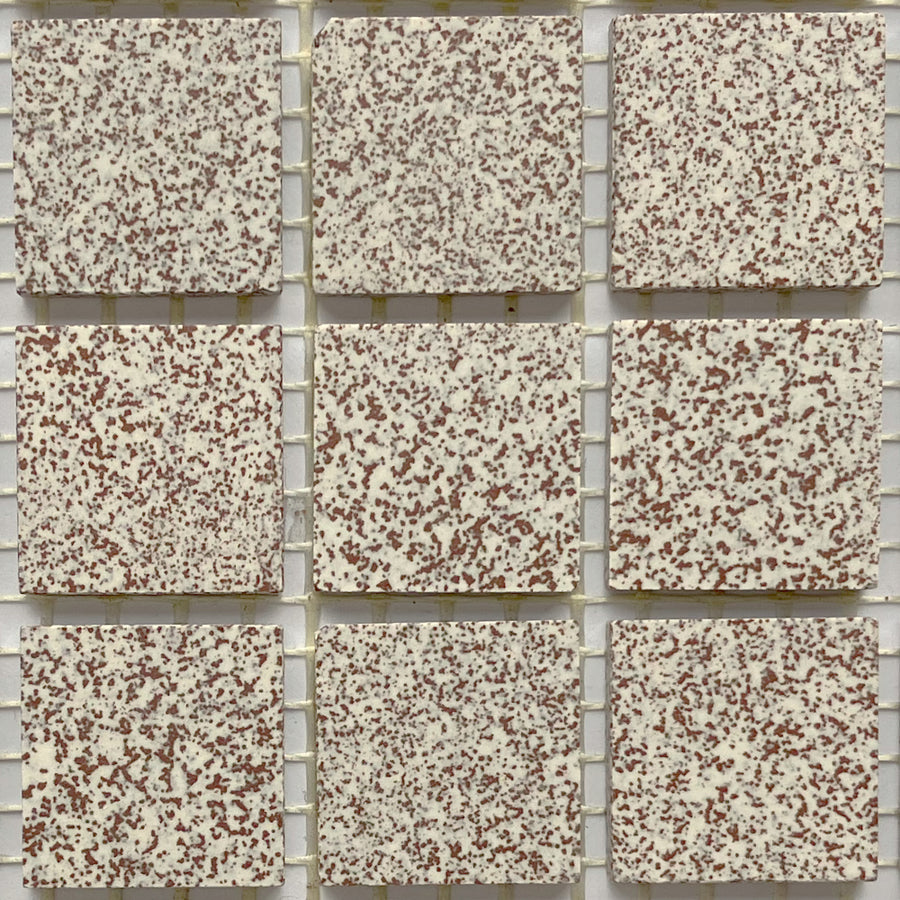 Winckelmans Rouge 210 Mouchetés – matt 20x20 mm mosaic tiles on mesh