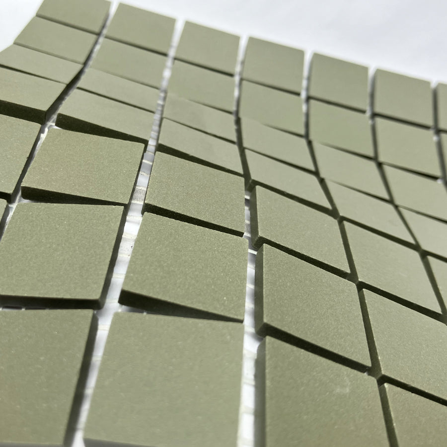 Winckelmans Vert Australien – teselas de mosaico mates de 20x20 mm sobre malla