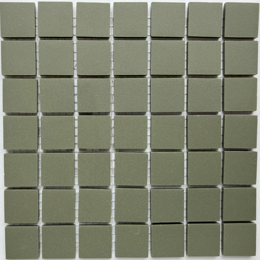 Winckelmans Vert Australien – teselas de mosaico mates de 20x20 mm sobre malla