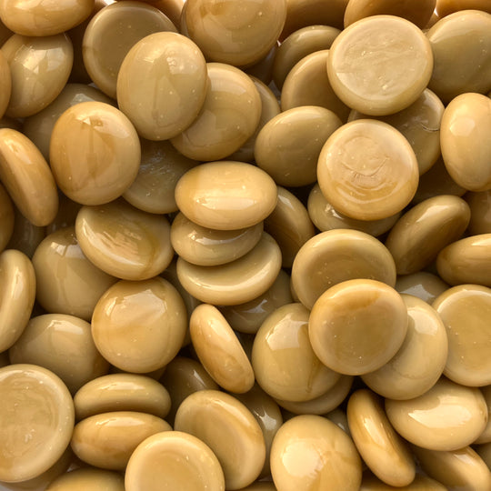 Gemas de Vidrio 16-20mm Crema