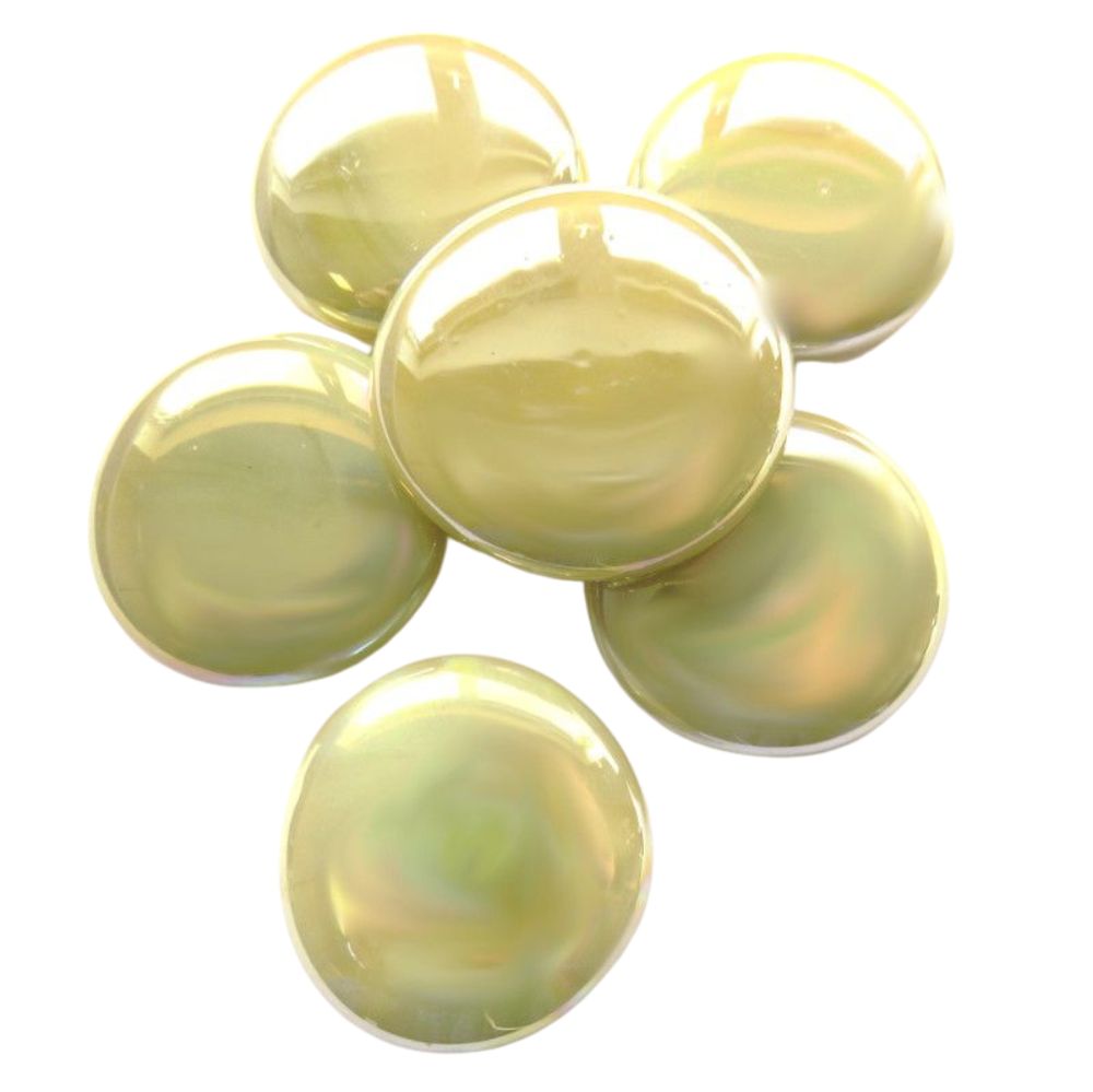 Billes de Verre XL 30-36mm  Crème Irisée