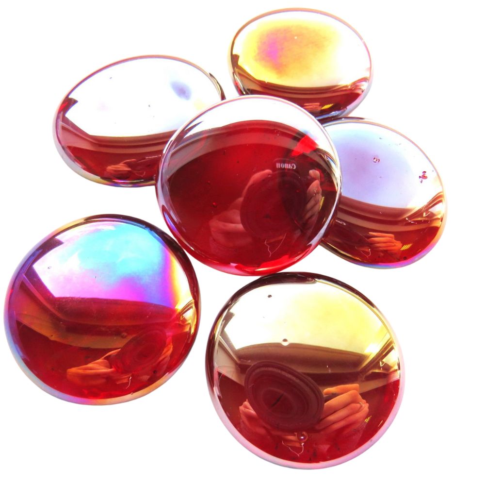 Gemas de Vidrio XL 30-36mm  Rojo Diamante