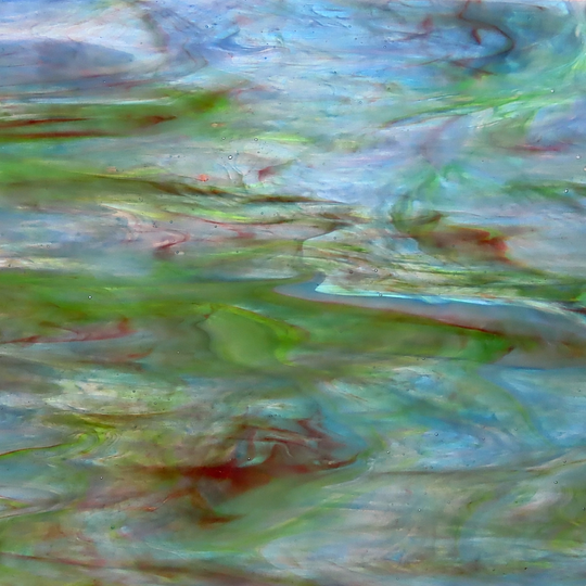 Glass Plate Green Indigo Water