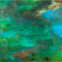 Placa de vidro azul-turquesa