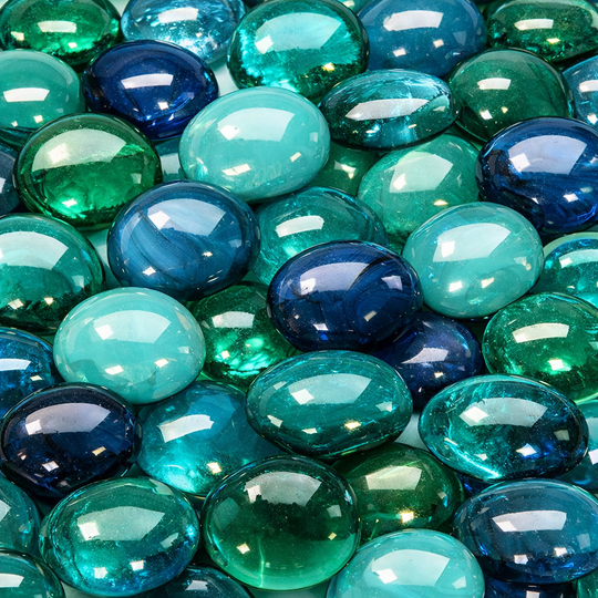 Gemas de Vidrio 16-20mm  Cian Mix