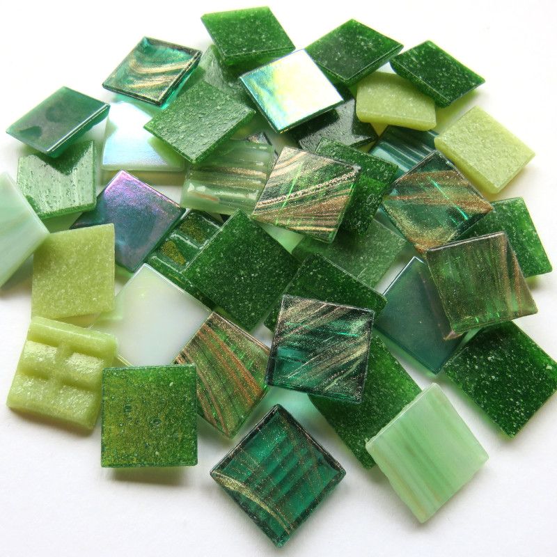Pastilha de Vidro Sortido Verde 20mm