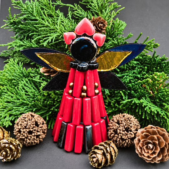 Anjo de Natal Vermelho (3 unidades)