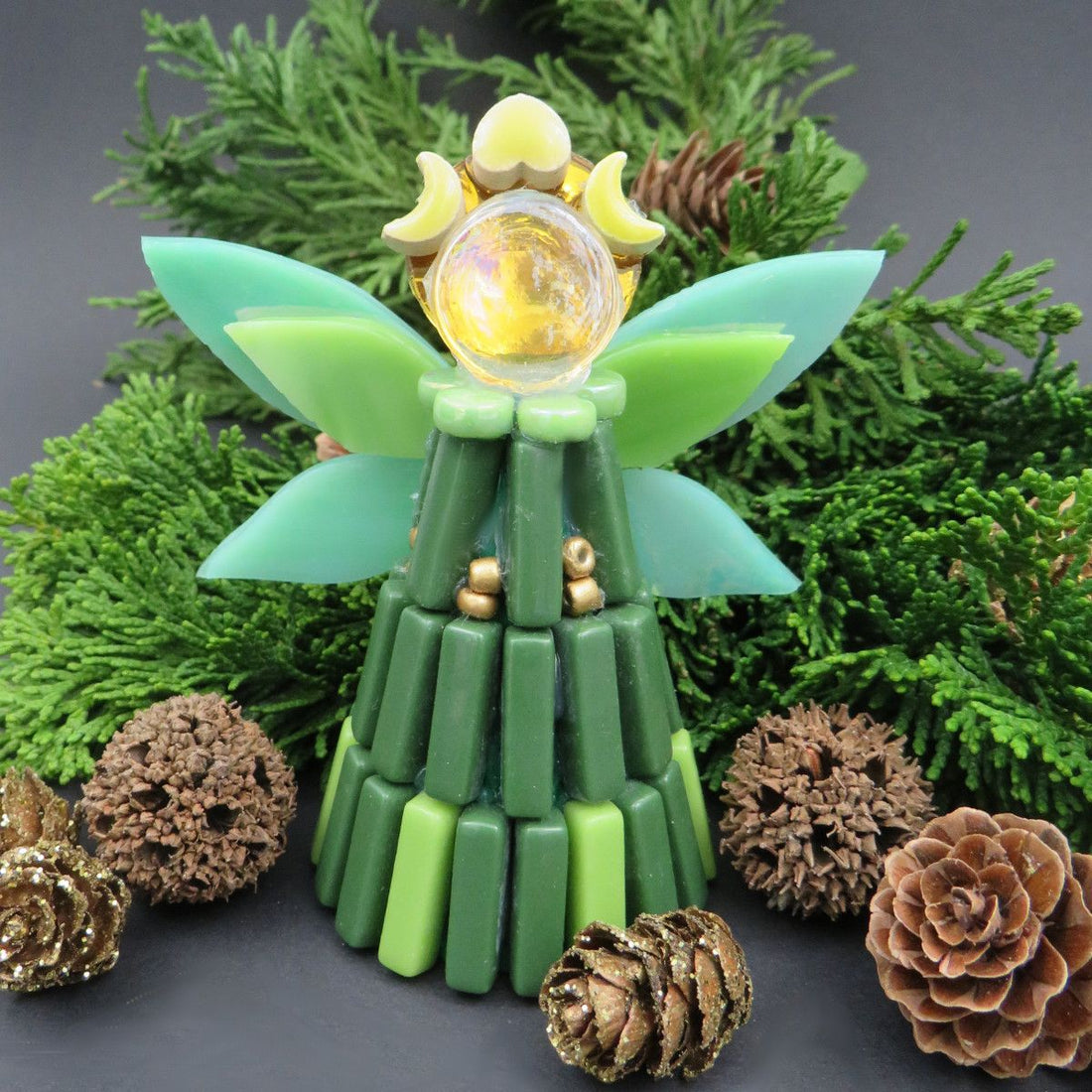 Ángel de Navidad Verde (3 piezas)
