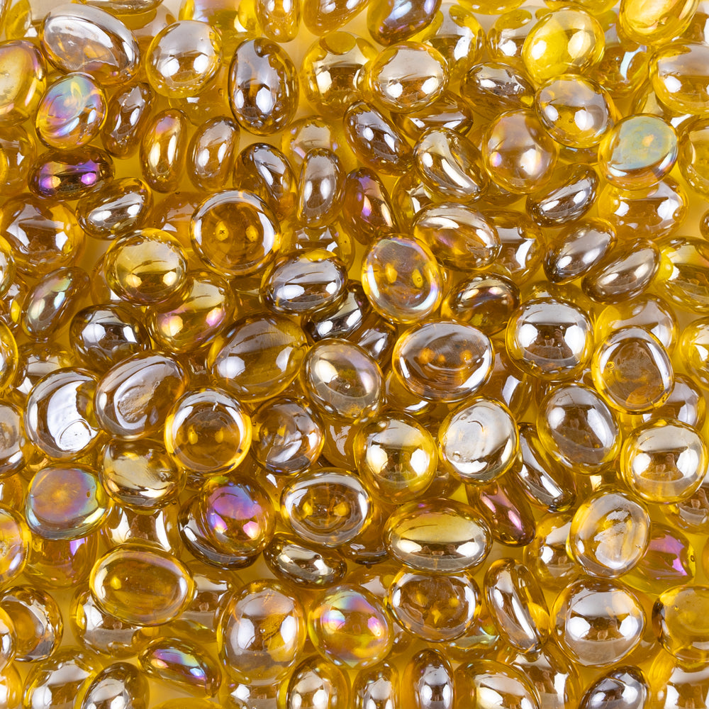 Verre Mosaique - glass mosaic -Glasmosaik-glasmozaïek-Mini Glasdruppels 9-13mm Diamantgeel - mosaicshop