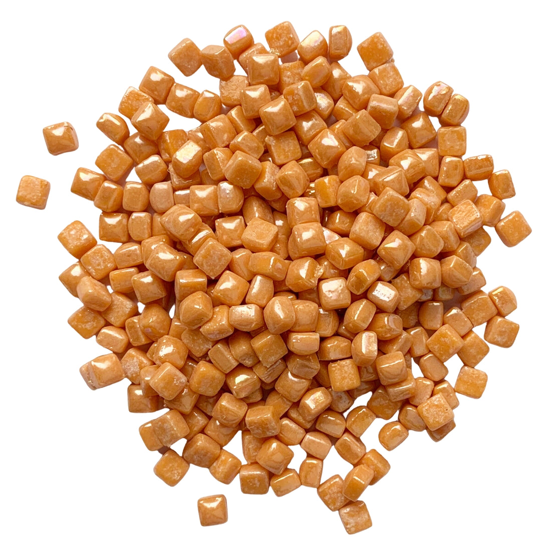 Micro Mosaique De Verre Nacrée 4,8mm Orange Vif