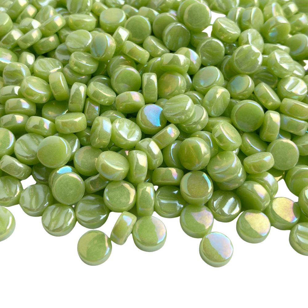 Mini Pastilles De Verre Nacrées 8mm Vert 