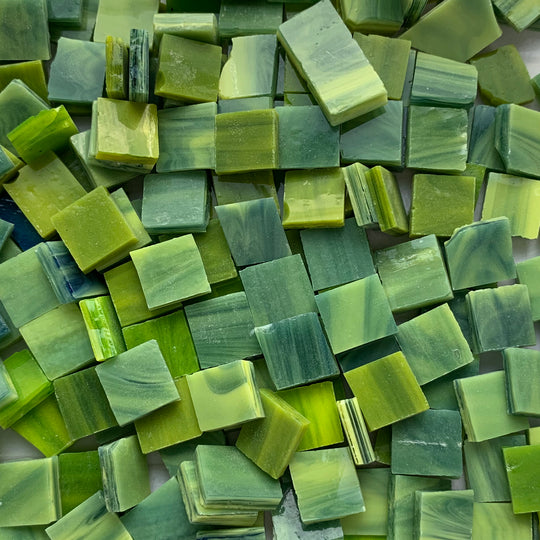 Glacier Tiffany Glass Mosaic 10mm Moss Green