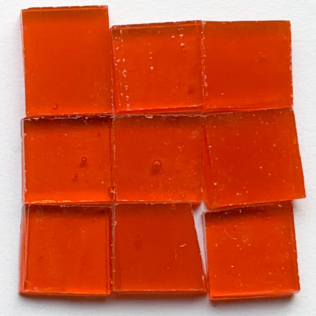 Detail of Tiffany Glacier Orange with nine glass tiles