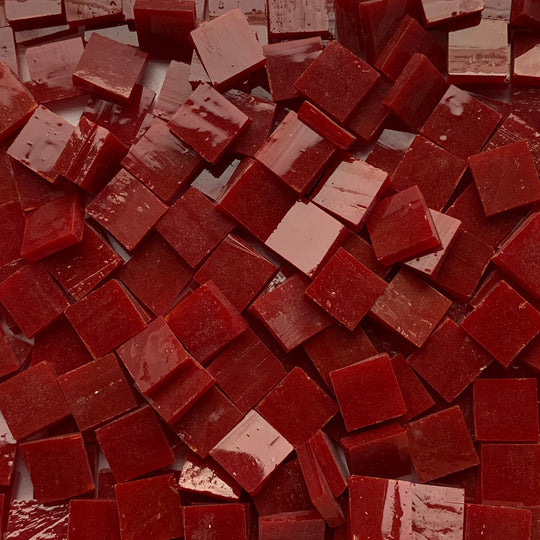 Glacier Tiffany Glass Mosaic 10mm Coral Red