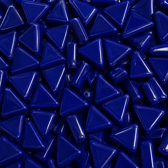 Mini mosaïque en verre triangle bleu royal