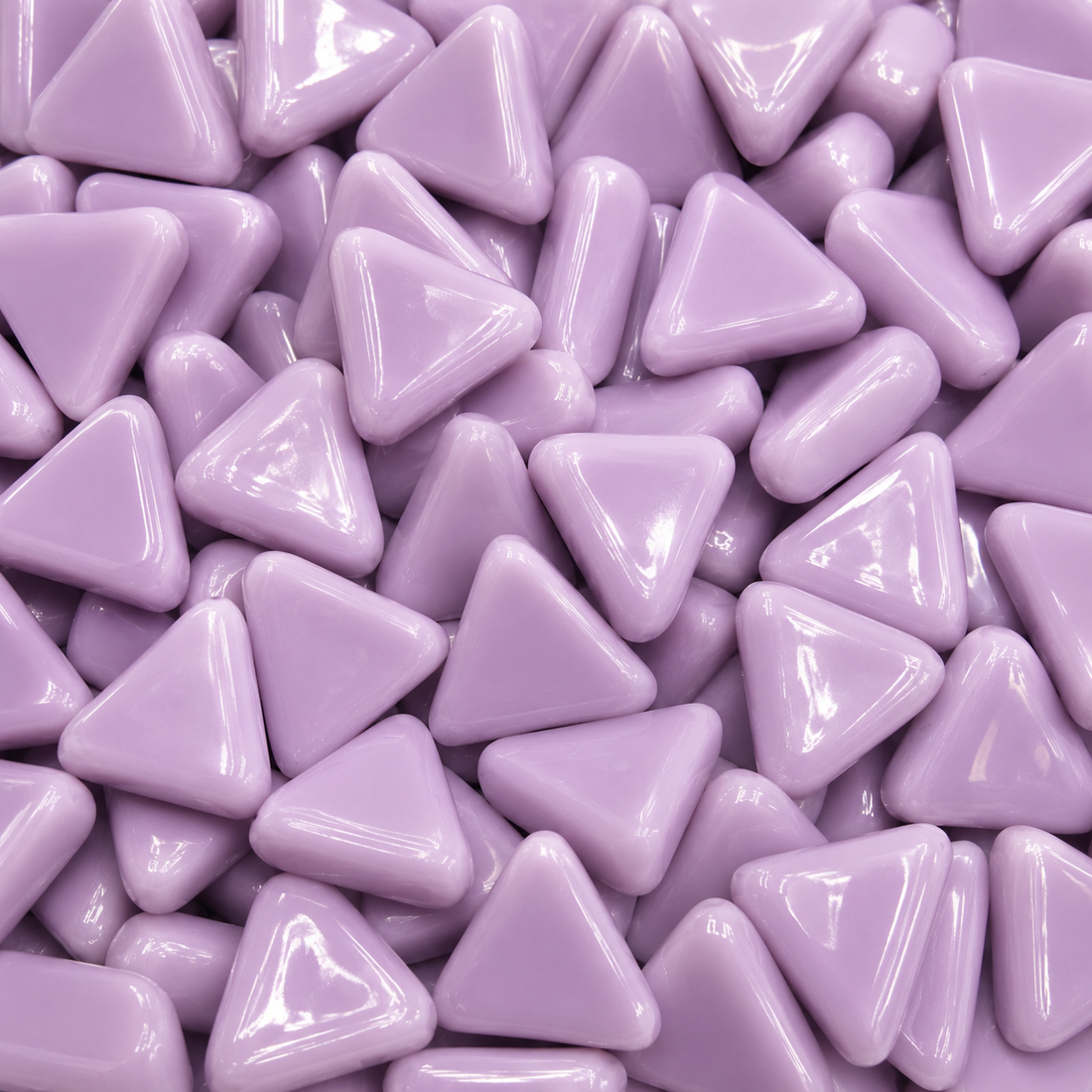 Mini mosaico de vidrio triangular lila