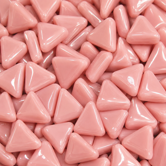 Mini mosaïque en verre triangle  rose foncé