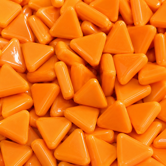 Mini mosaïque en verre triangle orange opal