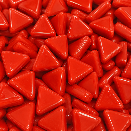 Mini mosaïque en verre triangle  rouge vif