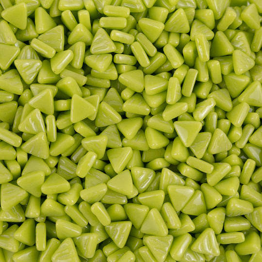 Mini mosaico de vidrio triangular verde ácido