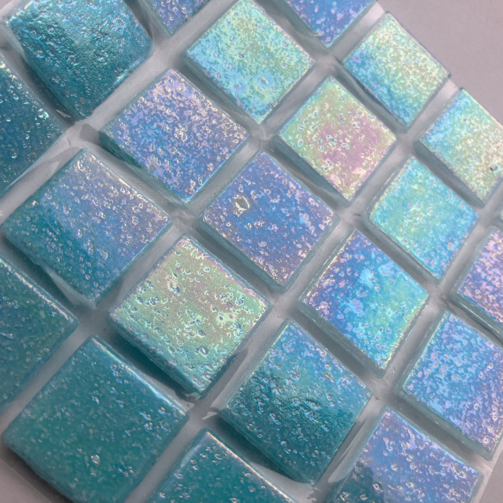 Pâtes De Verre Irisées 20mm Bleu Côtier