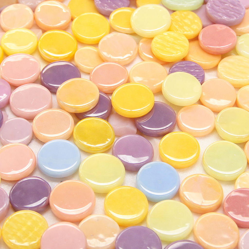 Pastilha de Vidro Redonda 18mm Sortido Pastel