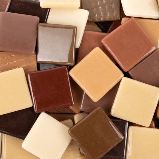 Pâtes De Verre 25mm Sortido Castanho e Bege