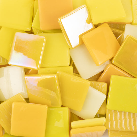 Pâte de Verre 25mm Jaune Mélange