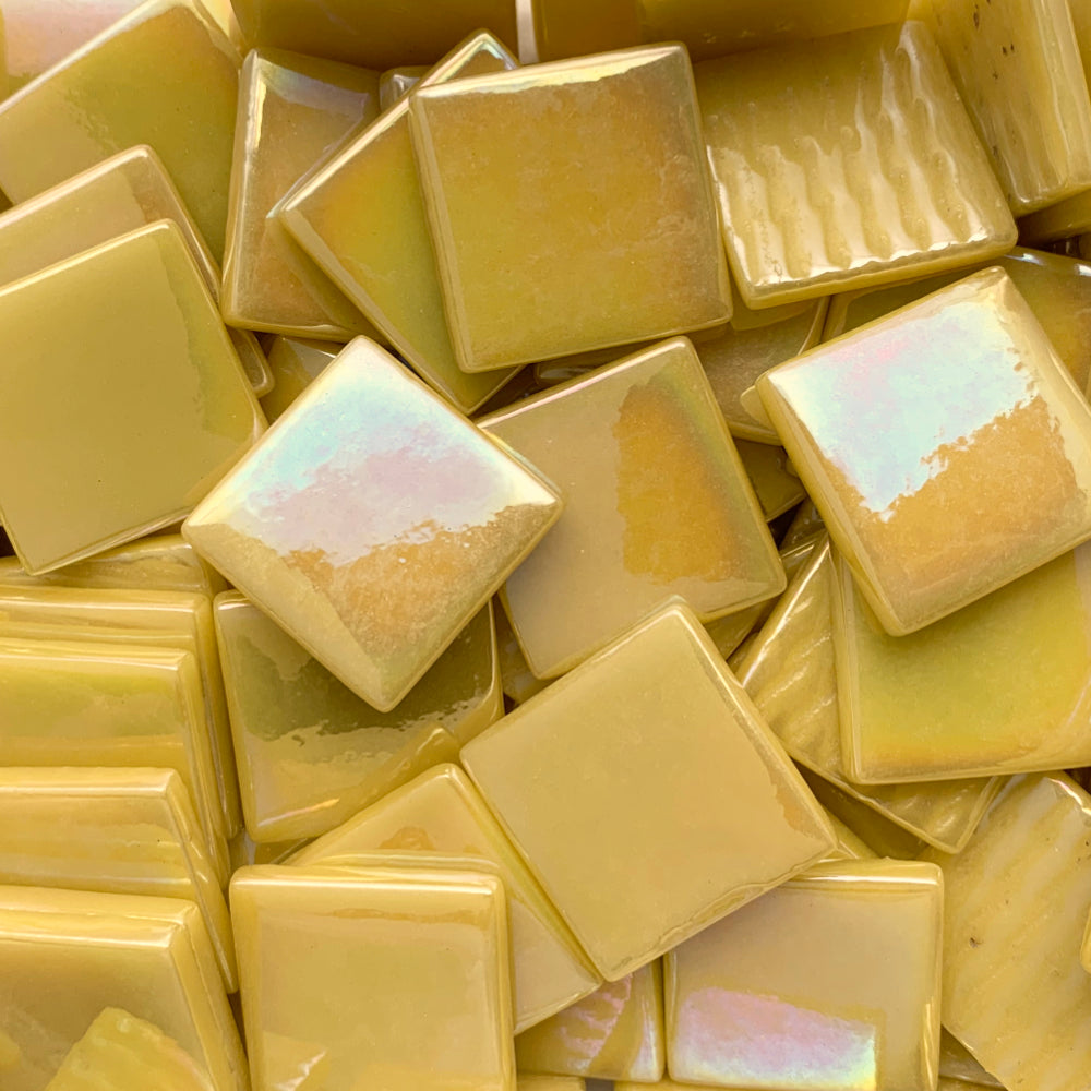 Mosaico de Vidrio Nácar 25mm Ópalo Amarillo