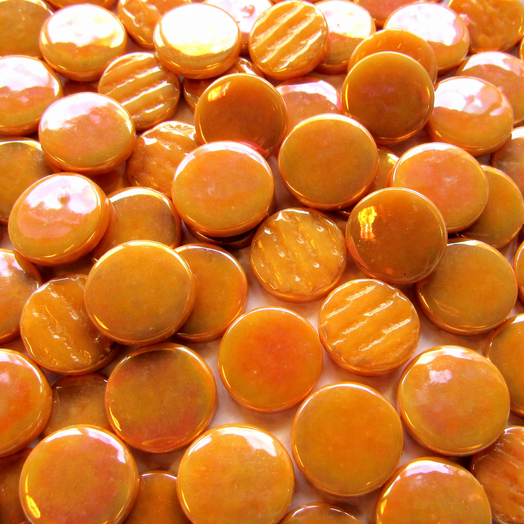 Pastilles De Verre Nacrées 18mm Caramel 