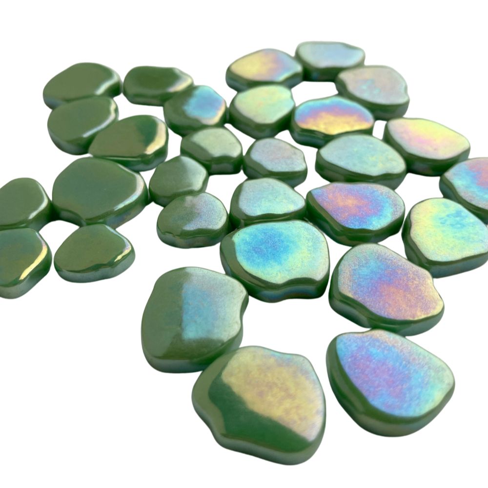 Flor de Sakura Nacarada Verde Prado