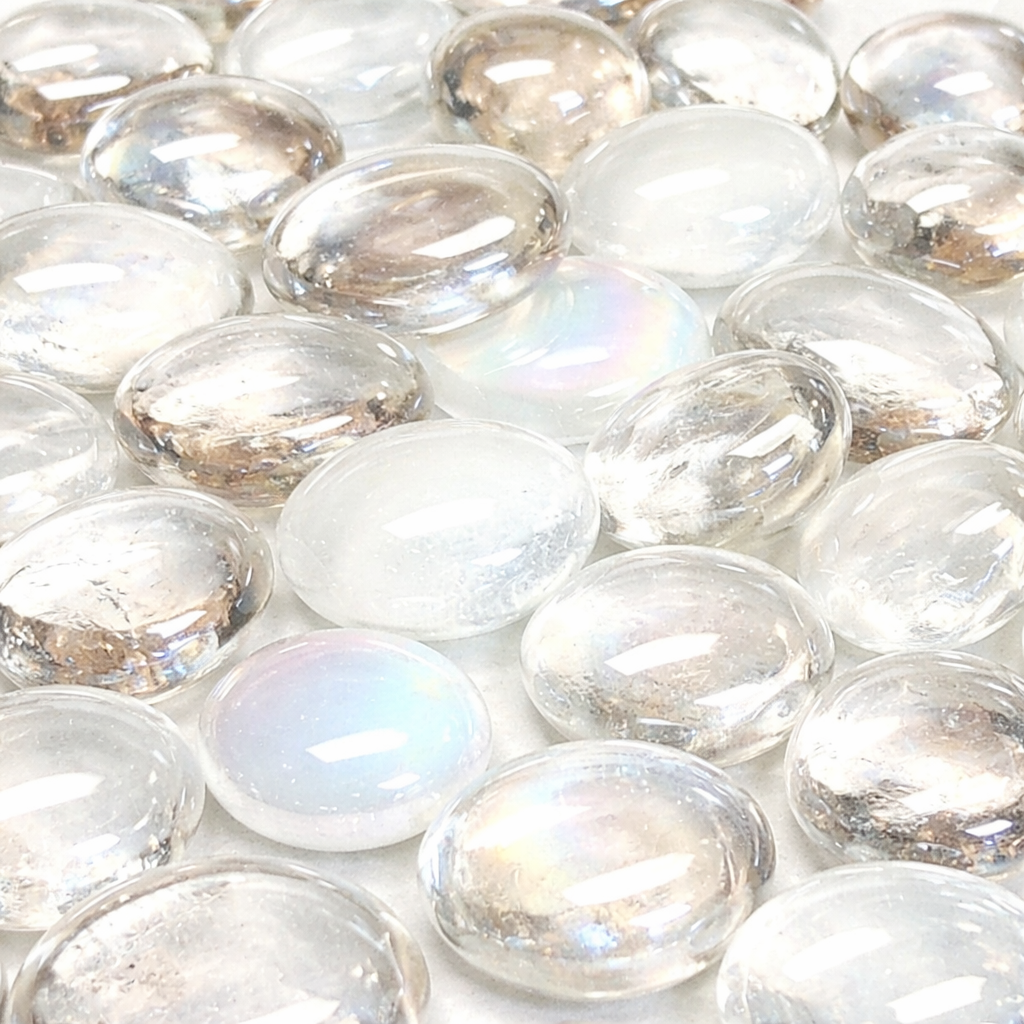 Billes de Verre  16-20 mm Blanc Mix