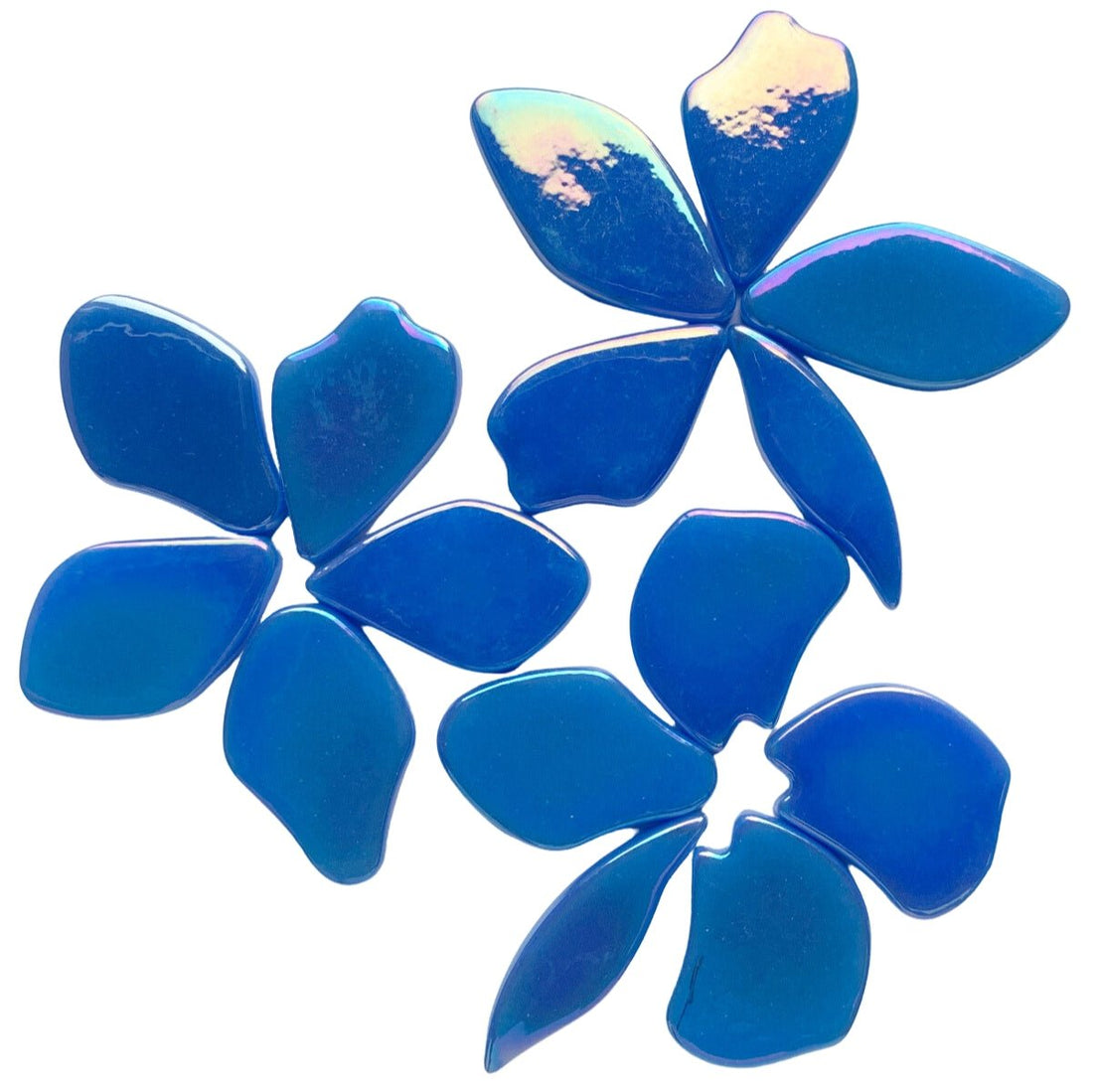 Verre Mosaique - glass mosaic -Glasmosaik-glasmozaïek-Bloemblaadjes Glas Parelmoer Blauw - mosaicshop