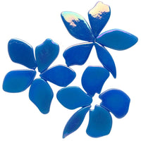Verre Mosaique - glass mosaic -Glasmosaik-glasmozaïek-Bloemblaadjes Glas Parelmoer Blauw - mosaicshop