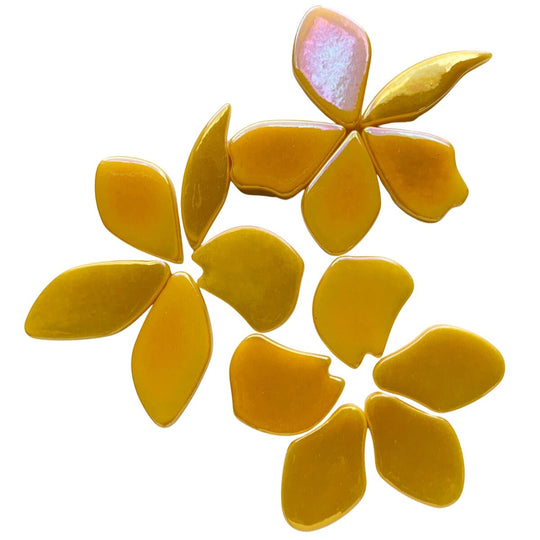 Pétalas de Vidro Nacaradas Amarelo Quente